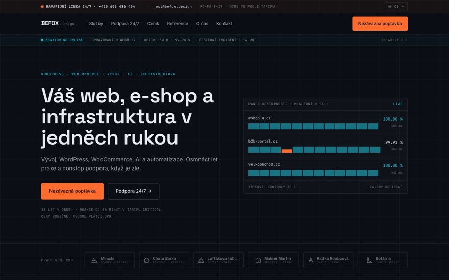 Náhled webu befox.design — landing page Befox.design